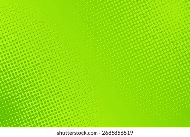 Fundo de gradiente de meio-tom verde abstrato com pontos esmaecidos. Moderna tecnologia vetor pop art estilo cômico textura bg. Elemento de design perfeito para cartazes, capas e modelos.