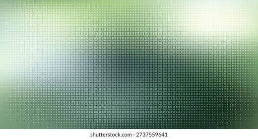 Abstract Green Halftone Mosaic Background With Soft Yellow Light and Blue Shadow