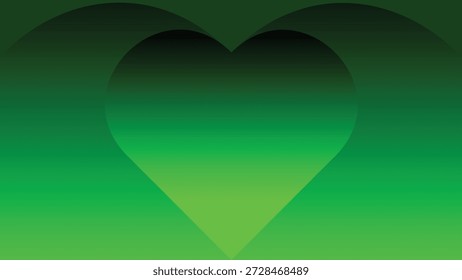 Fondo verde Abstractas de la forma del corazón con el gradiente liso