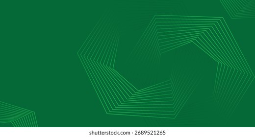 Abstract Green Hexagon Background with Green Glowing Lines, Abstract Green Hexagon Geometric Technology Background, Vector Illustration