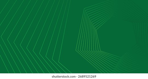 Fundo de hexágono verde abstrato com linhas verdes brilhantes, fundo de tecnologia geométrica de hexágono verde abstrato, ilustração de vetor