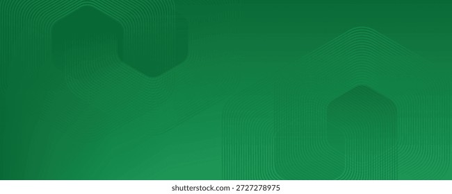 Fundo de hexágono verde abstrato com linhas verdes brilhantes, fundo de tecnologia geométrica de hexágono verde abstrato, ilustração de vetor