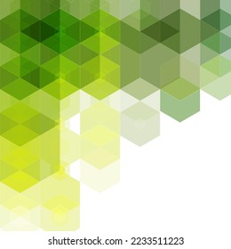 Abstract green hexagon background. polygonal style. vector geometric illustration.