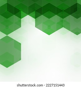 Resumen de fondo hexágono verde. Elemento de diseño de vectores.