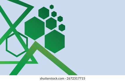 Fundo geométrico do hexágono verde abstrato