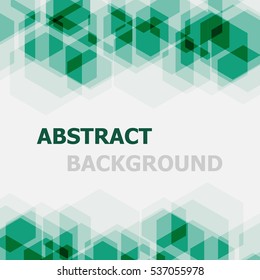 Abstract green hexagon overlapping background, stock vector