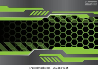 Abstract Green Hexagon Tech Background