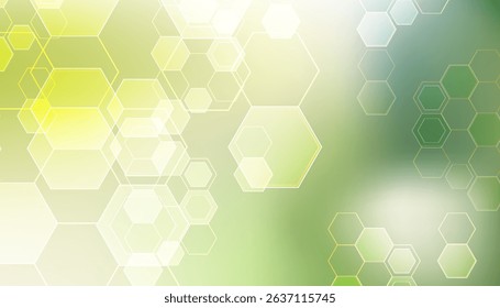 Abstract Green Hexagon Technology Background