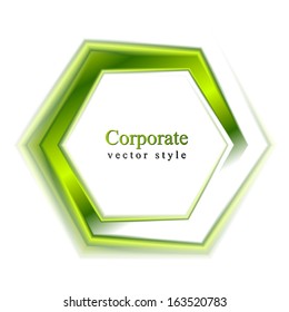 Abstract Green Hexagon Vector Shape