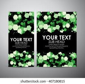 Abstract green hexagons background on Brochure business design template or roll up.