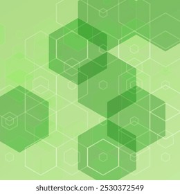 Abstract green hexagons. Background for presentation