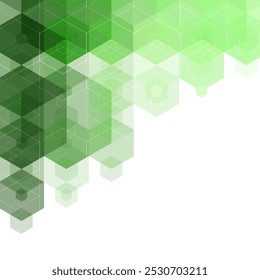 Abstract green hexagons. Background for presentation. template for advertising. polygonal style