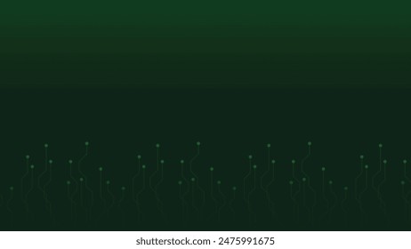 Abstract green high-tech  background with circuit board design element forming connection from bottom to the top