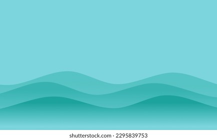 Abstract green hill vector illustration.