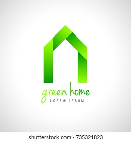 Abstract green home logo concept