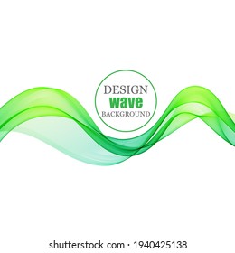 Abstract green horizontal beautiful wave vector background, design element
