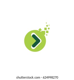abstract green icon play logo