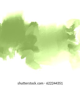 Abstract green inkblot background. Color grunge paint design. Vector illustration.