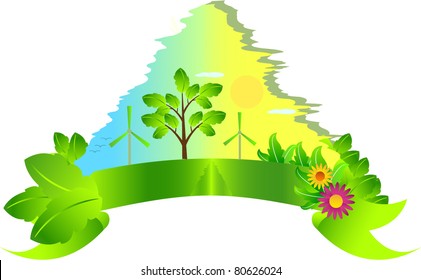 Abstract green landscape  background
