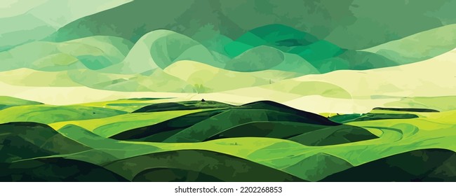 abstract green landscape wallpaper background illustration