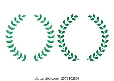 abstract green  laurel wealth set 
