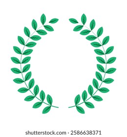 abstract green laurel wealth vector 