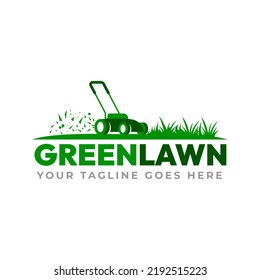Abstract GREEN LAWN logo design template