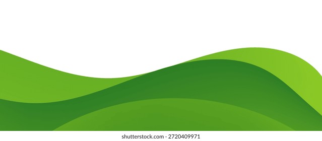 Fundo de onda de camada verde abstrato com espaço em branco limpo. Design moderno na moda em Ilustração de Vetor