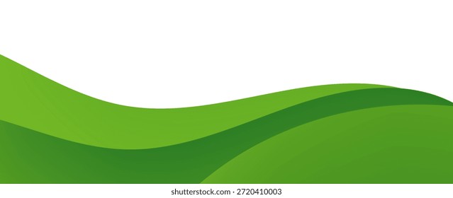 Abstract Green Layered Wave Background with Clean White Space. Modern concept for graphic design, background, web design, poster, banner, book, slideshow.
