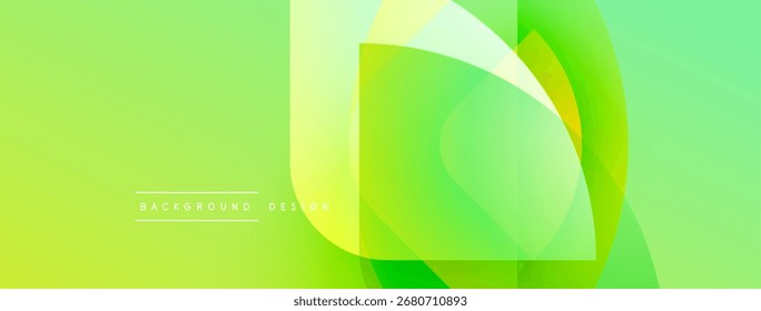 Abstract green layers create dynamic visual effect. Smooth gradients, modern design, suitable for banners or backgrounds.