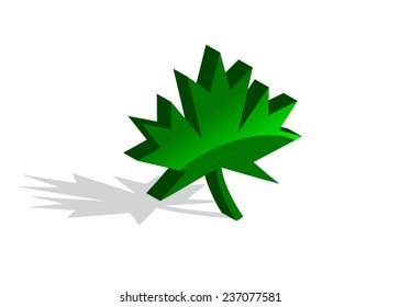 An abstract green leaf 