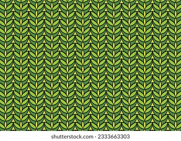 Abstrakte grüne Blätter klassischer Retro-Vintage geometrische grafische Vektorgrafik Hintergrund Tapete Textilpublikation Kleidung Tribal dekorative Teppichfliese Vorlage