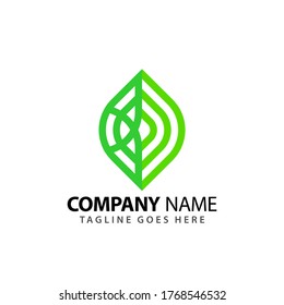 Abstract Green Leaf Company Logos Design Vector Illustration Template
