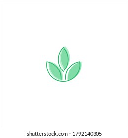 Abstract Green Leaf design logo Icon Vector Design. Landscape Nature Design. Garden or Plant Health and Ecology Vector Logo Illustration.
