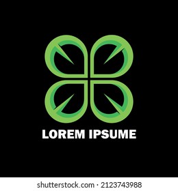 abstract green leaf design vector
