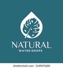 Abstract green leaf drop logo design vector template, medical logo, yoga, spa, beauty 