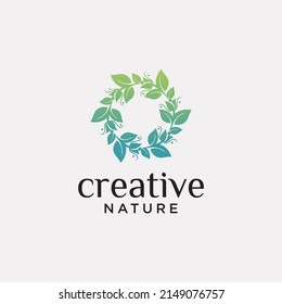 Abstract green leaf drop logo design vector template, medical logo, yoga, spa, beauty 