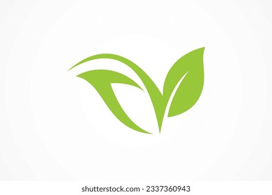 Abstract Green leaf ecology nature element vector icon, Leaf Icon, green leaf