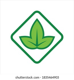 abstract green leaf flat icon logo vector flat concept design