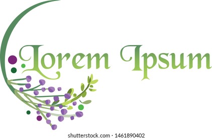 Abstract Green Leaf & Flower Logo or Brand Flat Design