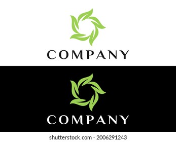 Abstract green leaf Health beauty logo template. Abstract globe icon. Business abstract icon. As sign, symbol, web, label. Vector illustration.