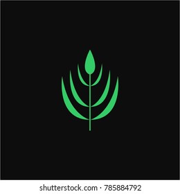 Abstract green leaf icon logo