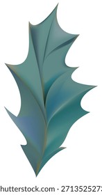 Abstractas ilustración de hoja verde con bordes afilados. El diseño de la hoja presenta un estilo moderno y artístico. Hoja verde con Formas únicas y afiladas. Arte Abstractas y moderno de la hoja. Vector de ilustración de Navidades.