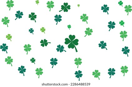 Abstract green leaf isolated background, Green shamrock four leaf clover background seamless pattern green clover, abstract green leaf background for your design, vector art illustration