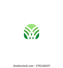Abstract Green Leaf or leaves logo Icon Vector Design. Landscape Nature Design. Garden or Plant Health and Ecology Vector Logo Illustration.