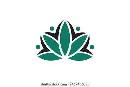 Abstract Green Leaf and Leaves logo Icon Vector Design. Landscape Design, Garden, Plant, Nature, Health and Ecology Vector Logo Illustration. Pro Vector