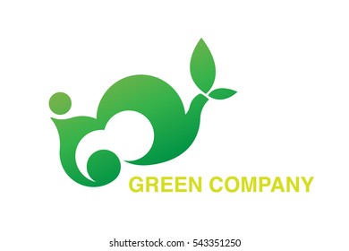Abstract green leaf logo