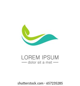 abstract green leaf logo