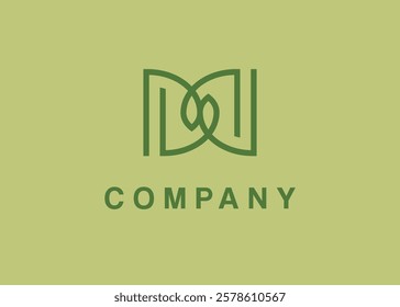 Abstract Green Leaf Logo, concept of nature and environment