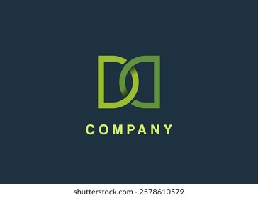 Abstract Green Leaf Logo, concept of nature and sustainability